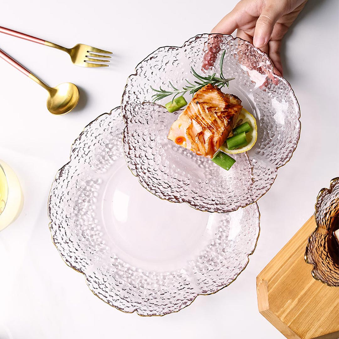 Gold Inlay Sakura Glass Dish Set - Image 8