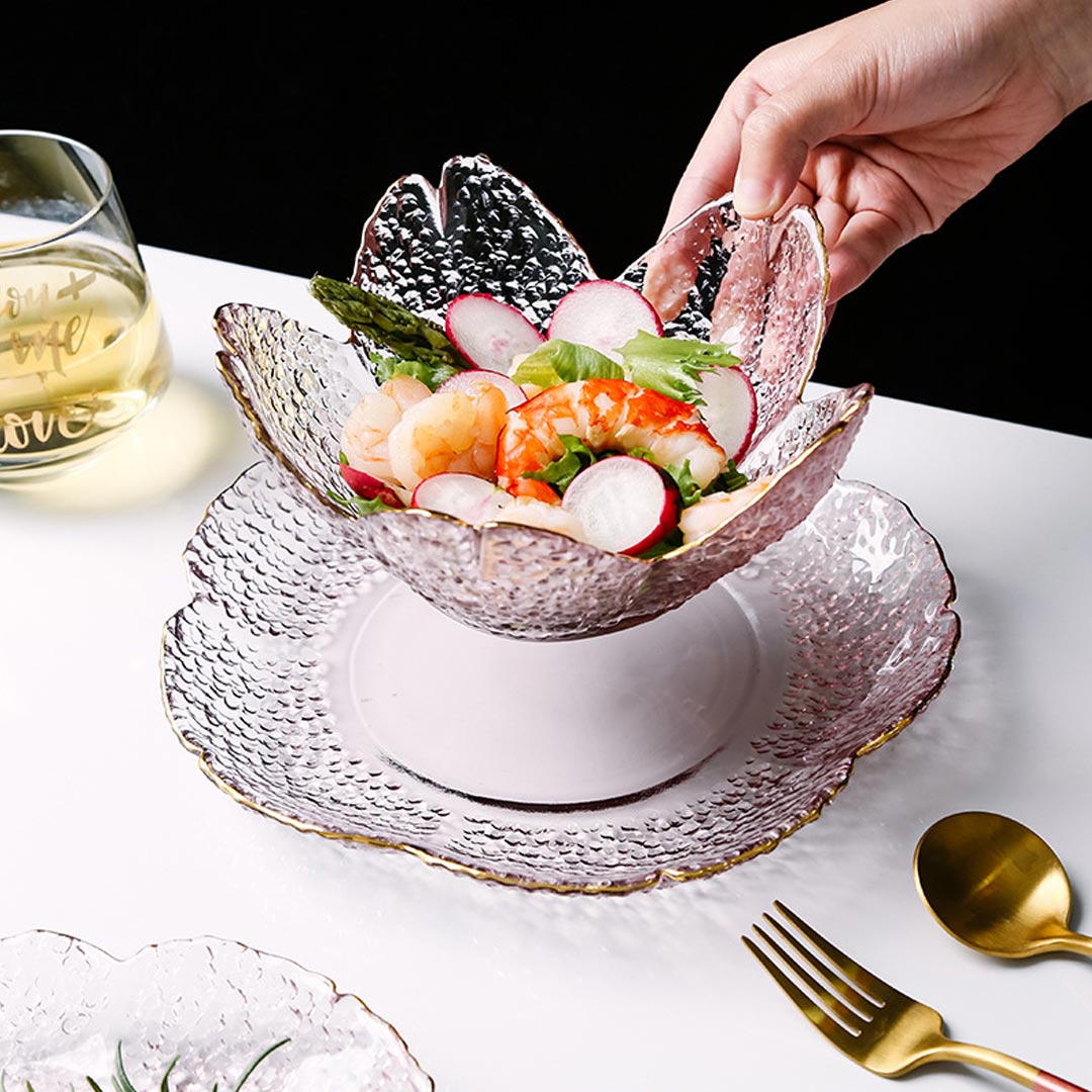 Gold Inlay Sakura Glass Dish Set - Image 12