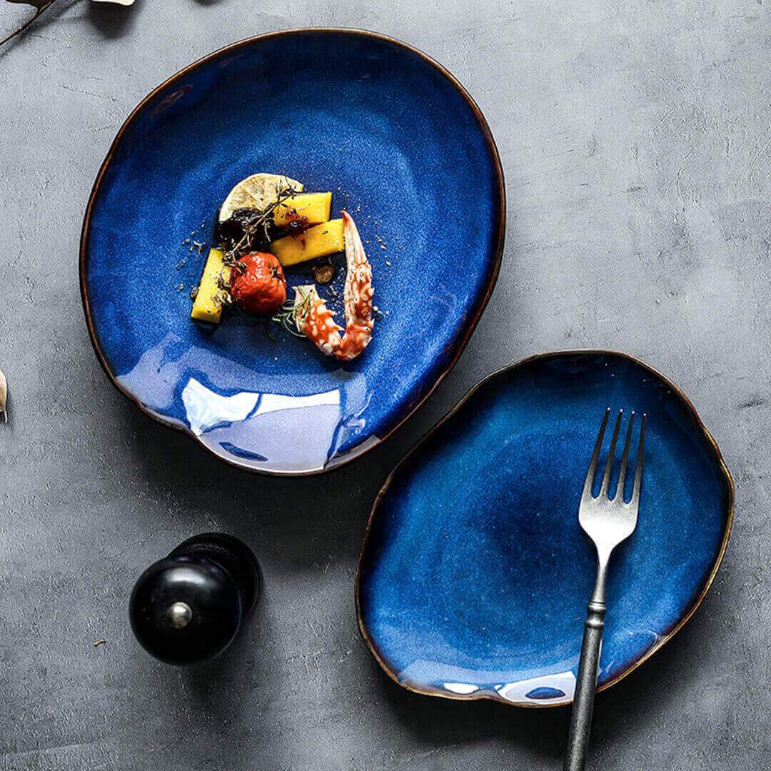 Ocean Waves Deep Blue Dinner Plates - Image 2