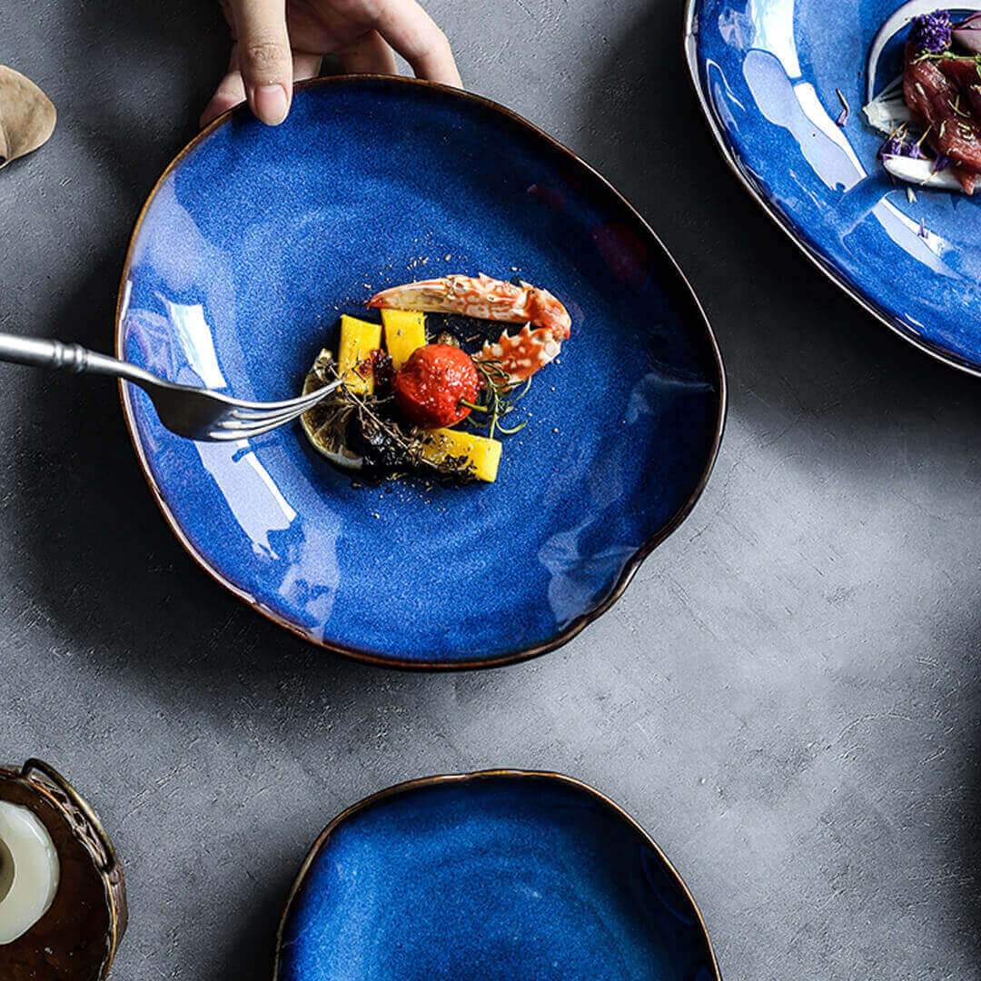 Ocean Waves Deep Blue Dinner Plates - Image 5