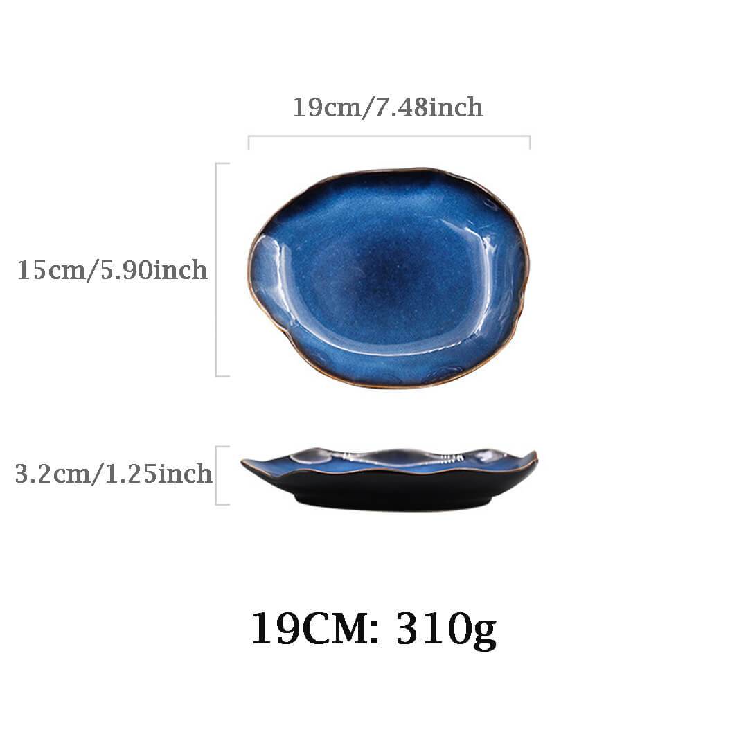 Ocean Waves Deep Blue Dinner Plates - Image 11