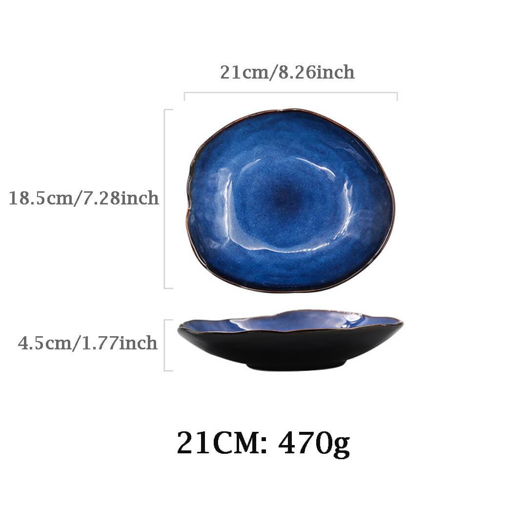Ocean Waves Deep Blue Dinner Plates - Image 12